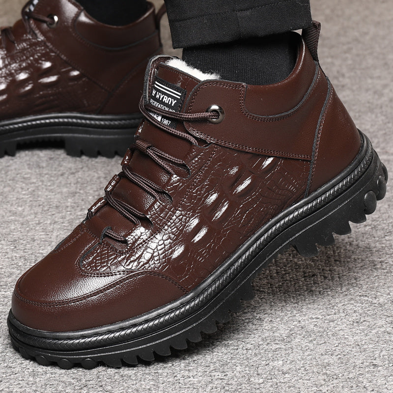 Men's Snow Boots Fleece Non slip Ankle Boots Warm Outdoor Hiking Shoes