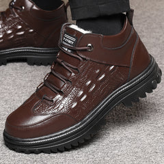 Men's Snow Boots Fleece Non slip Ankle Boots Warm Outdoor Hiking Shoes