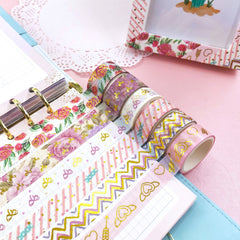 Rose Flower Bow Pattern Tape Set 6 Rolls DIY Craft Scrapbooking Gift Wrapping