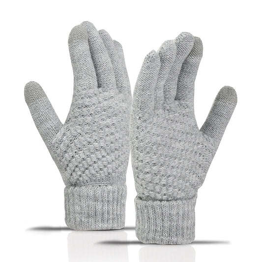 Men's Winter Double Layer Knitted Riding Gloves
