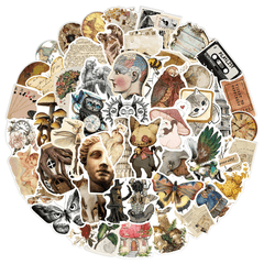 100pcs Retro Art Doodle Stickers Waterproof