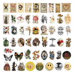 100pcs Retro Art Doodle Stickers Waterproof