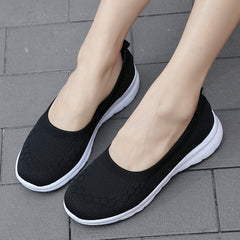 Women's Knitted Slip On Platform Walking Shoes