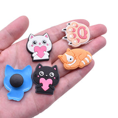 25pcs Cat Shoe Charms For Clogs Jibts Sandals PVC Decorations Accessories Gift