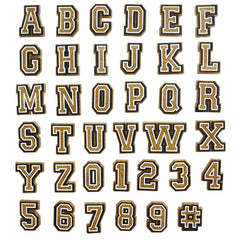 37pcs Golden Letter Shoe Charms For Clogs Jibts Bubble Slides Sandals
