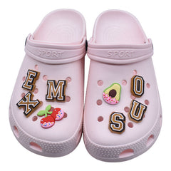 37pcs Golden Letter Shoe Charms For Clogs Jibts Bubble Slides Sandals