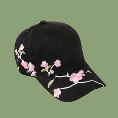 Sunblocking Plum Embroidery Baseball Cap Adjustable Snapback Hat
