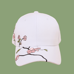 Sunblocking Plum Embroidery Baseball Cap Adjustable Snapback Hat