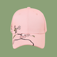 Sunblocking Plum Embroidery Baseball Cap Adjustable Snapback Hat