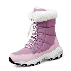 Women's Non-Slip Waterproof Snow Boots - Faux Fur Lined Comfortable Winter Shoes