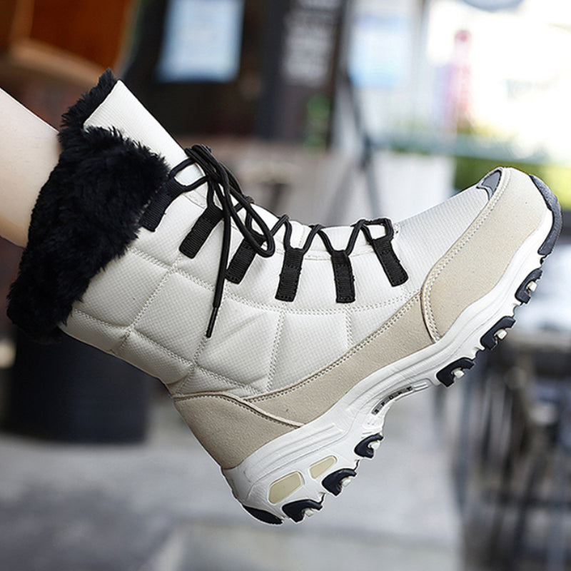 Women's Non-Slip Waterproof Snow Boots - Faux Fur Lined Comfortable Winter Shoes