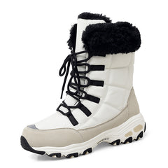 Women's Non-Slip Waterproof Snow Boots - Faux Fur Lined Comfortable Winter Shoes