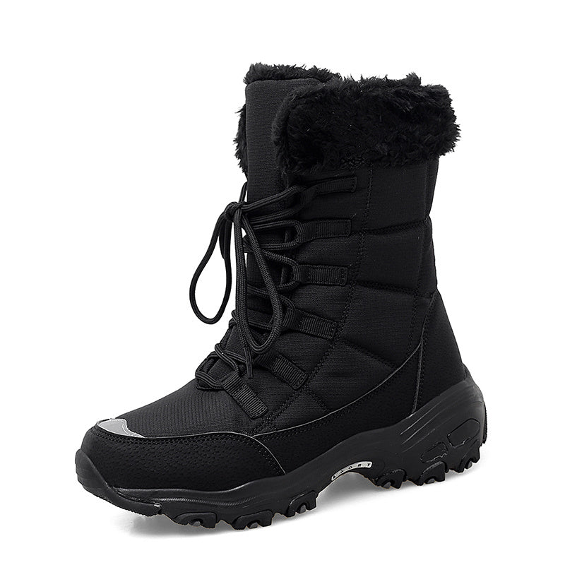 Women's Non-Slip Waterproof Snow Boots - Faux Fur Lined Comfortable Winter Shoes