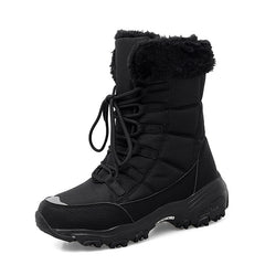 Women's Non-Slip Waterproof Snow Boots - Faux Fur Lined Comfortable Winter Shoes