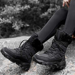 Women's Non-Slip Waterproof Snow Boots - Faux Fur Lined Comfortable Winter Shoes
