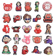 25pcs Funny Face Shoe Charms For Clogs Jibts Sandals PVC Decorations