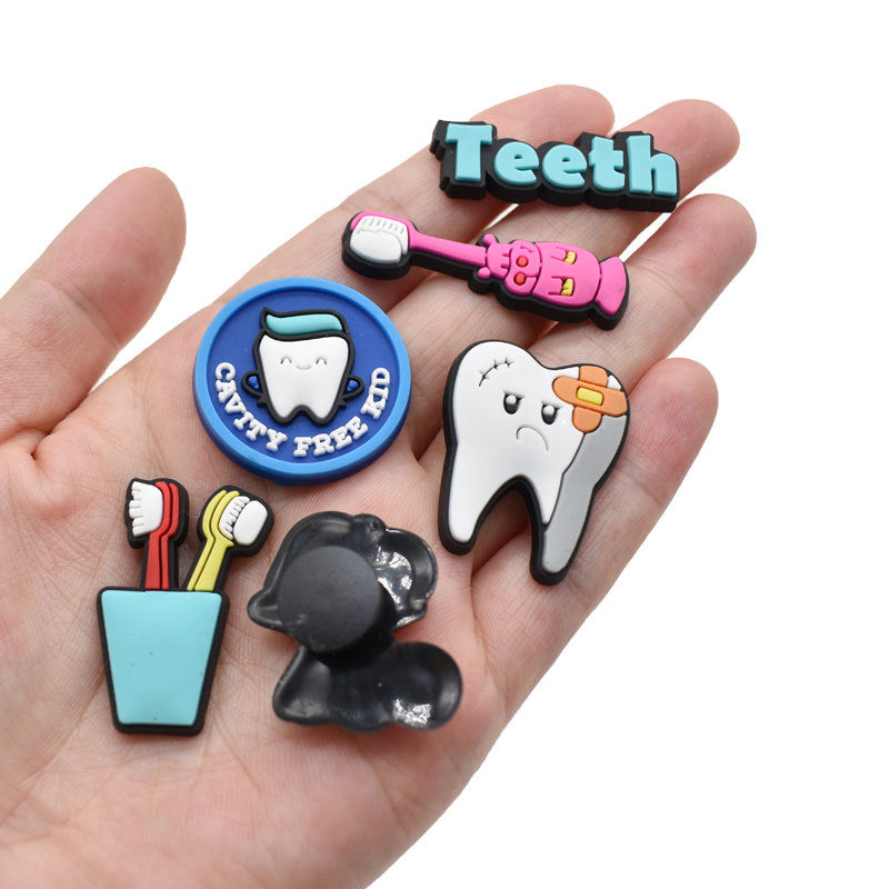20pcs Tooth Pattern Shoe Charms for Clogs Jibts Sandals, Christmas Birthday Gift