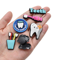 20pcs Tooth Pattern Shoe Charms for Clogs Jibts Sandals, Christmas Birthday Gift