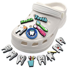 20pcs Tooth Pattern Shoe Charms for Clogs Jibts Sandals, Christmas Birthday Gift