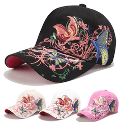 Embroidered Butterfly Baseball Cap Outdoor Casual Style