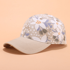 Floral Print Baseball Cap Women Flower Embroidery Sun Hats