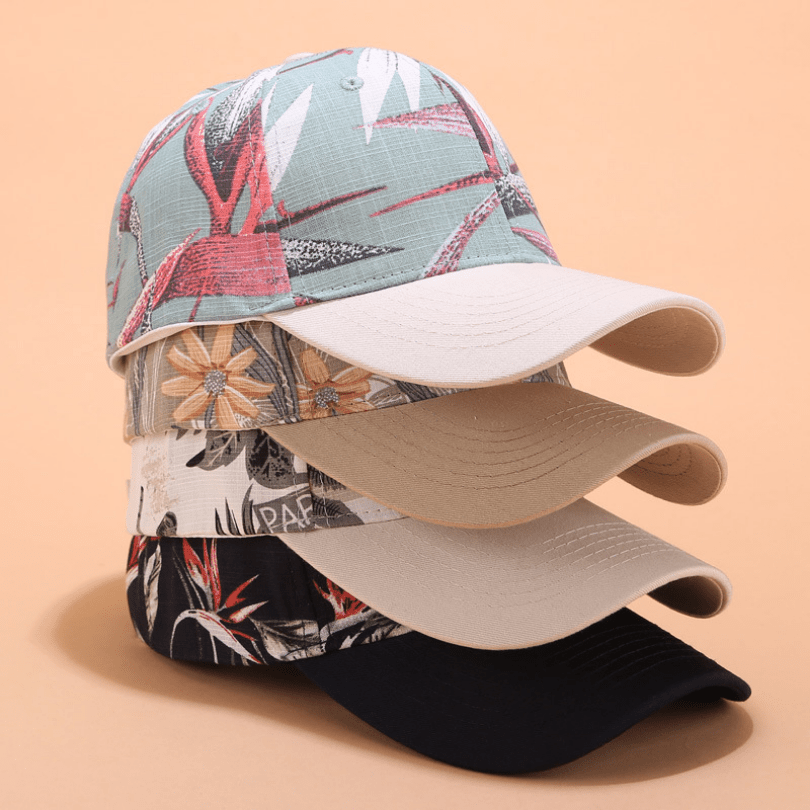 Floral Print Baseball Cap Women Flower Embroidery Sun Hats