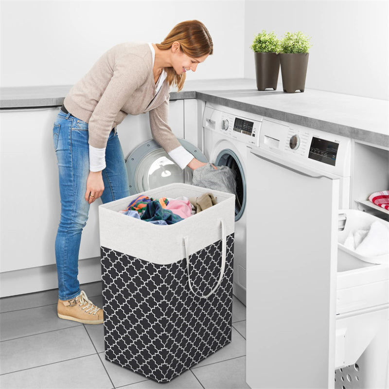 Large Capacity Dirty Clothes Basket Cotton Linen Fabric Toy Storage