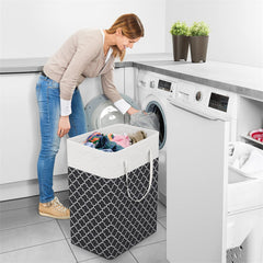 Large Capacity Dirty Clothes Basket Cotton Linen Fabric Toy Storage