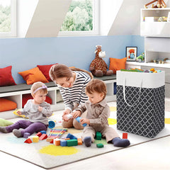Large Capacity Dirty Clothes Basket Cotton Linen Fabric Toy Storage