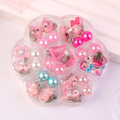 Girls Ear Clips Earrings No Ear Holes Dress Up Princess Accessories