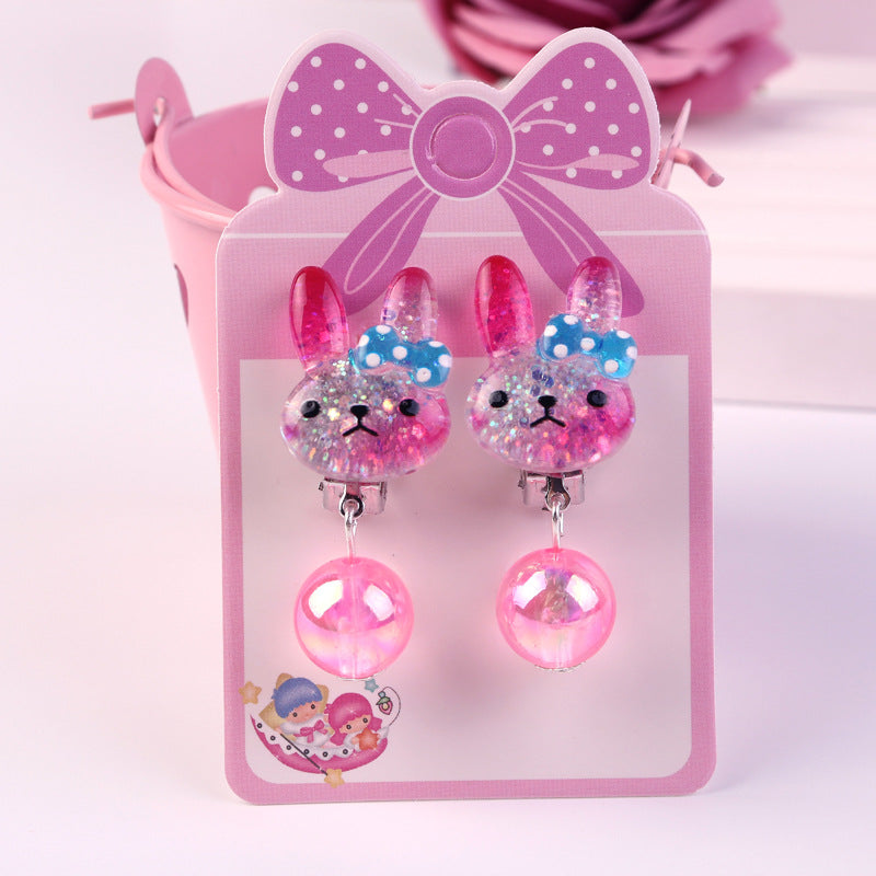 Girls Ear Clips Earrings No Ear Holes Dress Up Princess Accessories