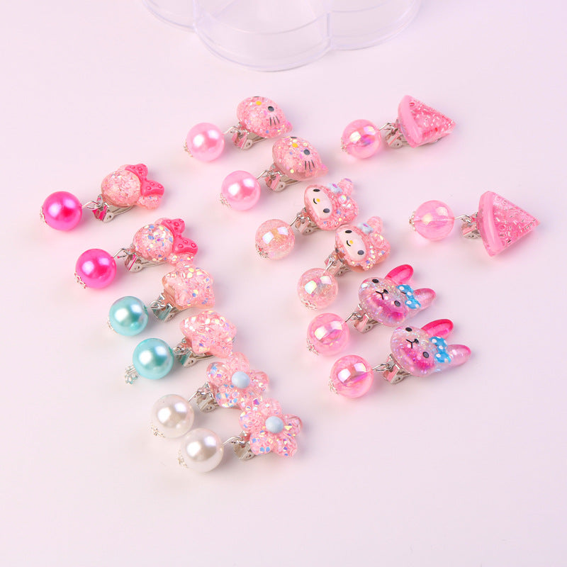 Girls Ear Clips Earrings No Ear Holes Dress Up Princess Accessories