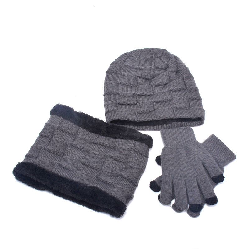 Winter Casual Hat Bib Gloves Set