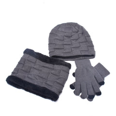 Winter Casual Hat Bib Gloves Set