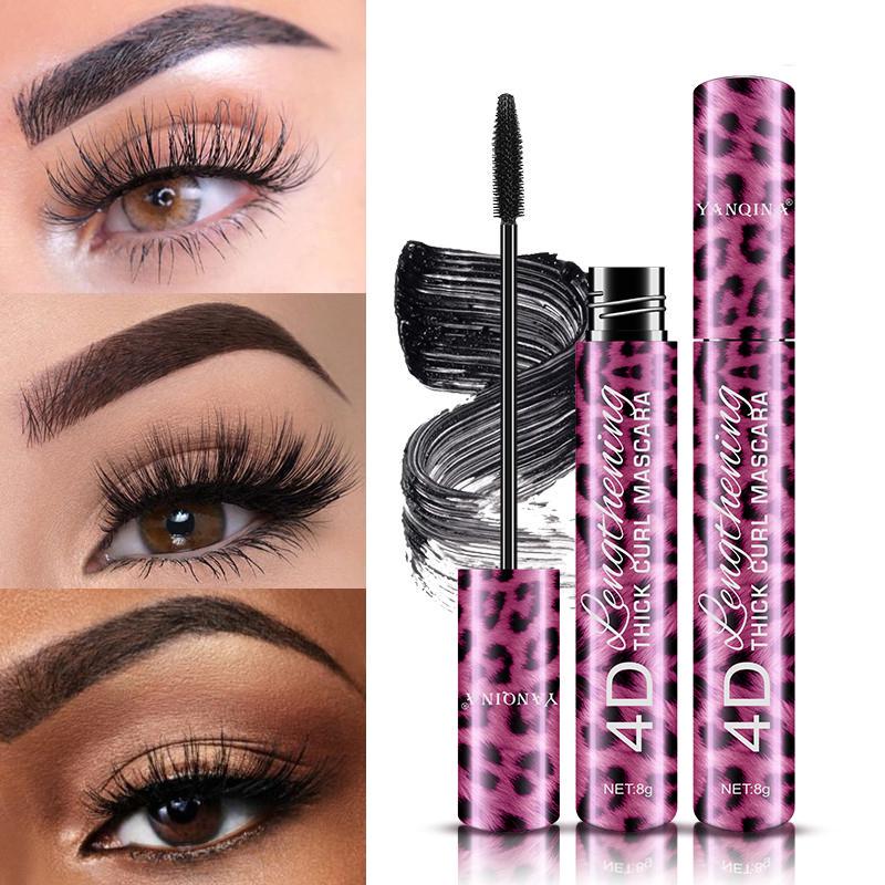 Waterproof Mascara Set for Thicker Lashes, Curling Hold, Leopard Print