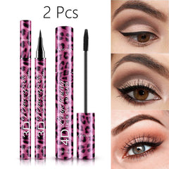Waterproof Mascara Set for Thicker Lashes, Curling Hold, Leopard Print