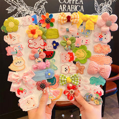 10pcs Girls Hair Clip Cartoon Animal Bow Sunflower Flower Astronaut