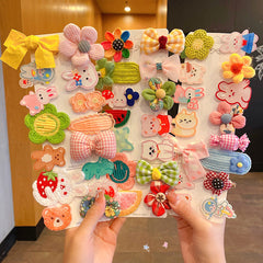 10pcs Girls Hair Clip Cartoon Animal Bow Sunflower Flower Astronaut
