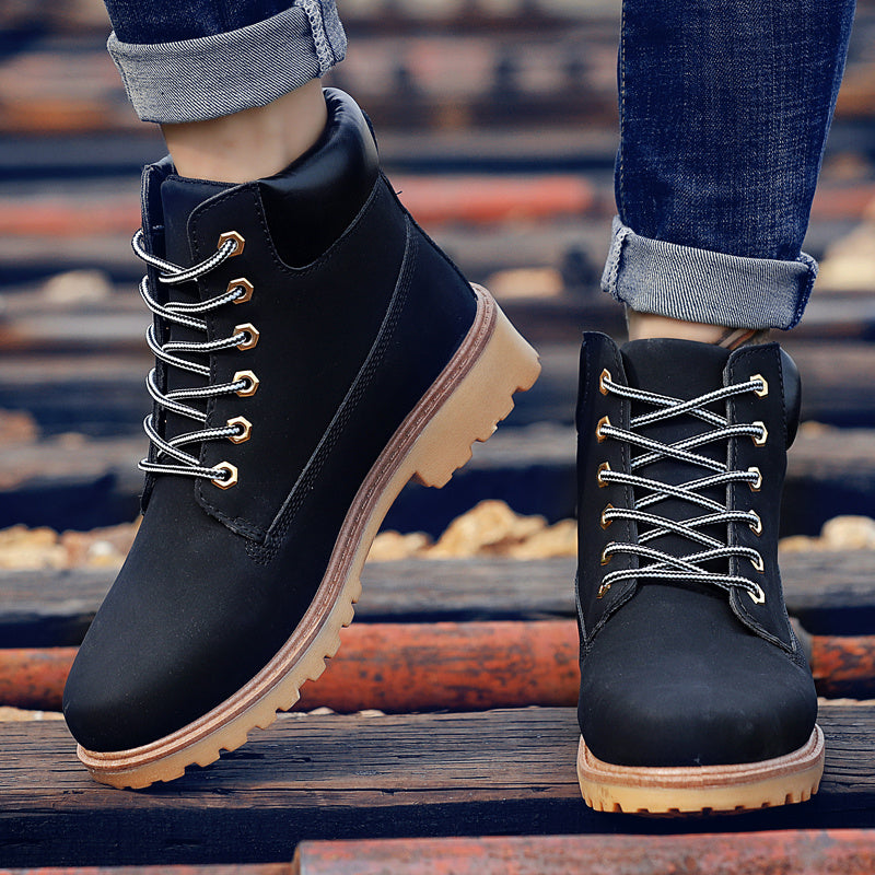 Men's High Top Boots TPR Sole Outdoor Walking Shoes
