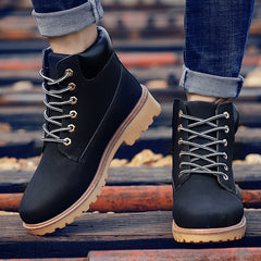 Men's High Top Boots TPR Sole Outdoor Walking Shoes