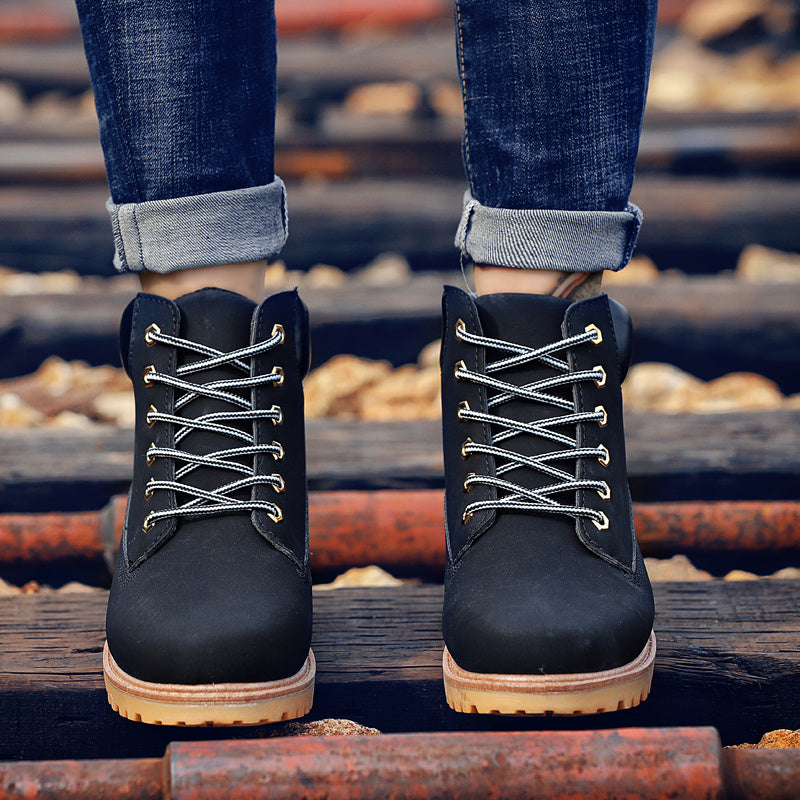 Men's High Top Boots TPR Sole Outdoor Walking Shoes
