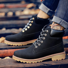 Men's High Top Boots TPR Sole Outdoor Walking Shoes