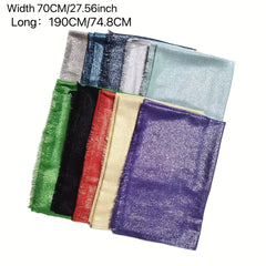 Solid Scarf Lightweight Fringed Shawl Wrap Versatile Head Scarf
