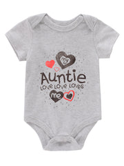 Newborn Infant Letter Graphic Romper Short Sleeve Crew Neck Bodysuit Onesies