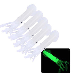 5pcs Glow-in-the-Dark Octopus & Squid Lures for Saltwater Fishing