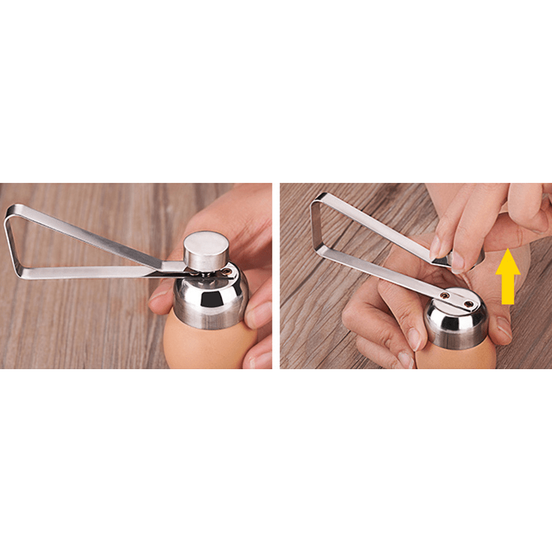 Stainless Steel Egg Cracker Topper Easy Egg Opener Remover Tool