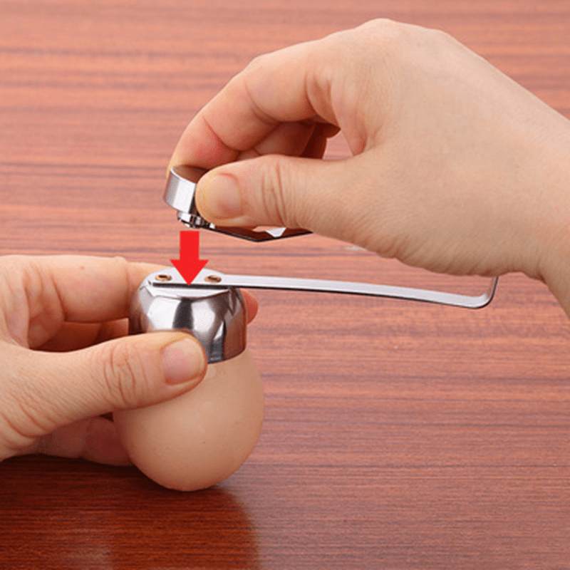 Stainless Steel Egg Cracker Topper Easy Egg Opener Remover Tool