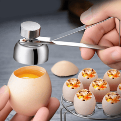 Stainless Steel Egg Cracker Topper Easy Egg Opener Remover Tool