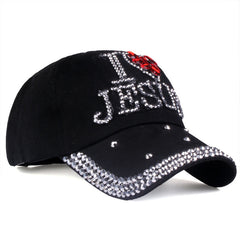 Rhinestone Baseball Caps Denim Cap Hat For Women Letter Adjustable Cap