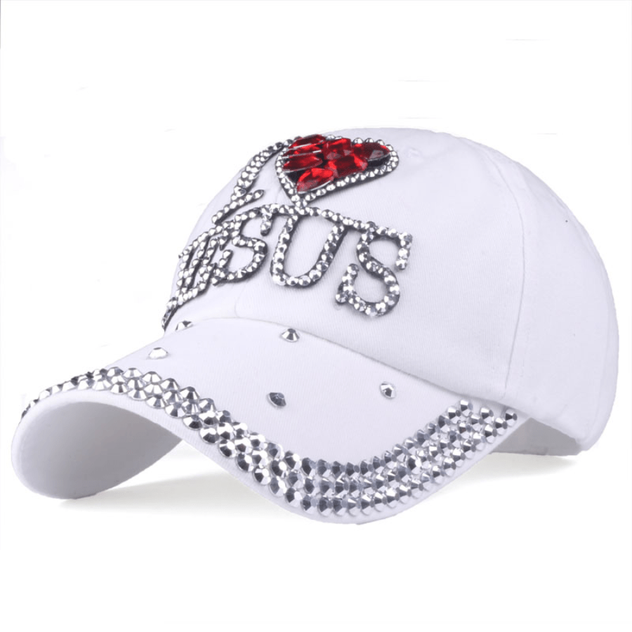 Rhinestone Baseball Caps Denim Cap Hat For Women Letter Adjustable Cap